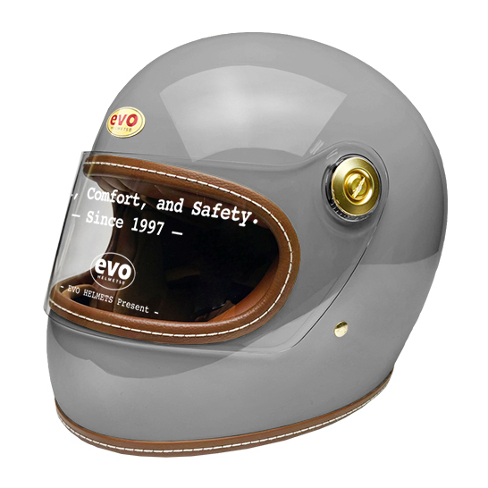 EVO 安全帽 CA891 素色 水泥灰 復古 車縫 全罩 經典樂高帽《比帽王》