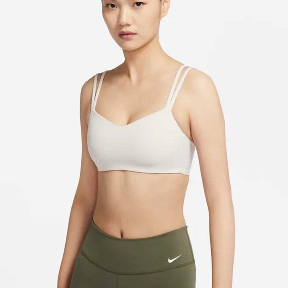 NIKE Dri-FIT Alate 低強度 瑜珈 健身 女運動內衣-白-DO6609104