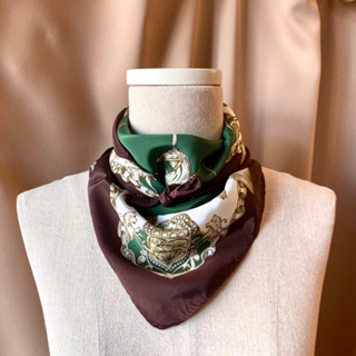 《Vintage Scarf》-歐式 白馬神獸 樂器圖騰 70*70 cm