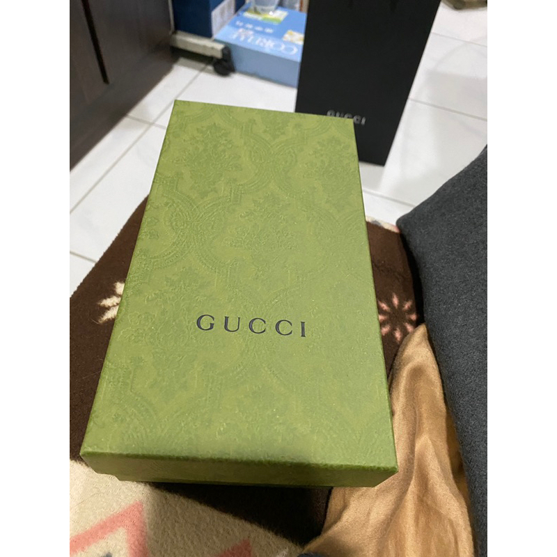 Gucci長夾盒 綠盒 皮夾盒 含緞帶 古馳