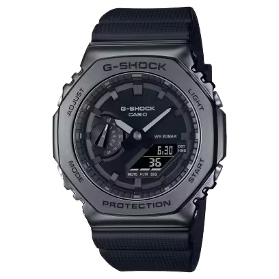 【柏儷鐘錶】CASIO G-Shock 農家橡樹 八角手錶 錆色金屬框 GM-2100BB-1A
