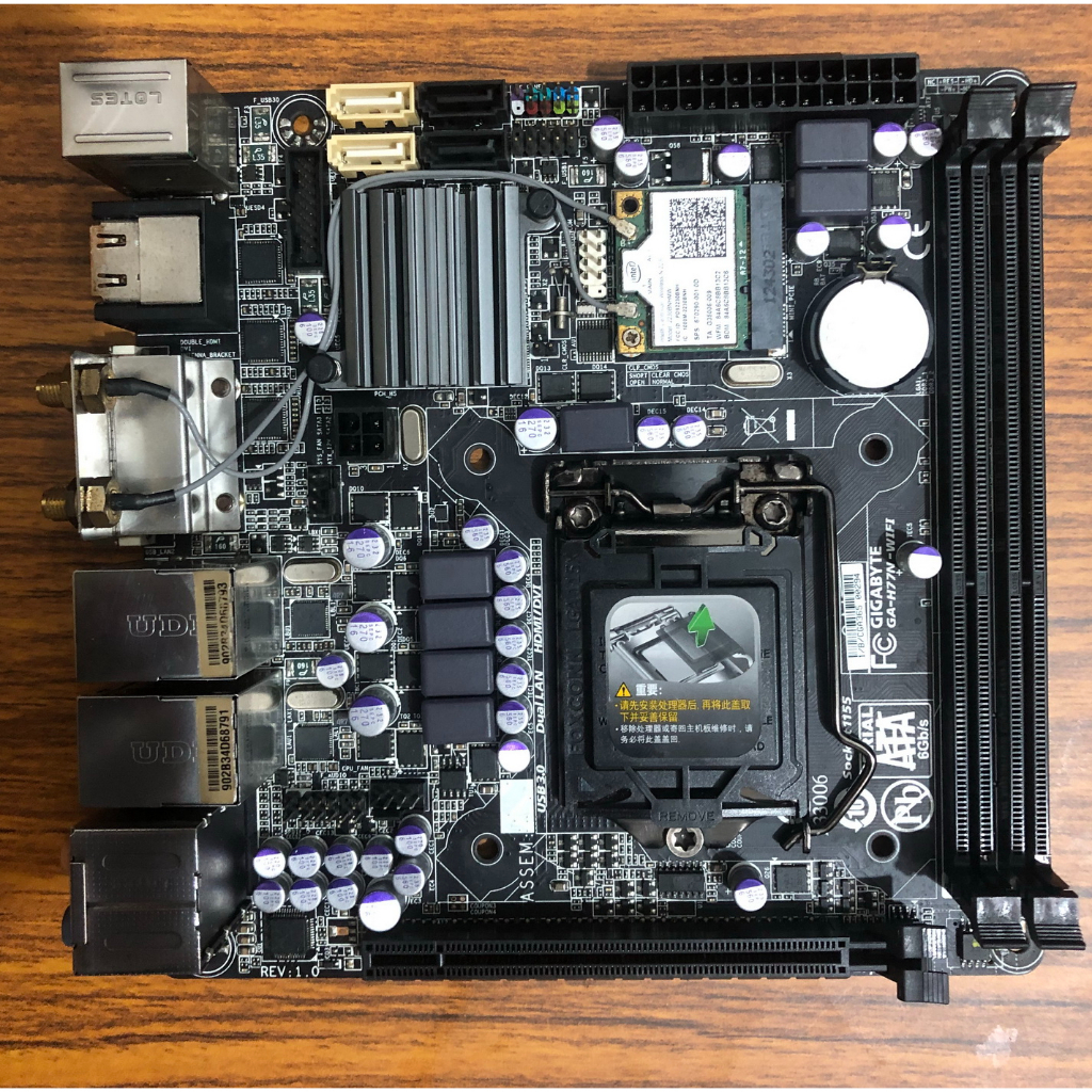 技嘉GA-H77N-WIFI H77晶片組 ITX小板 1155腳位