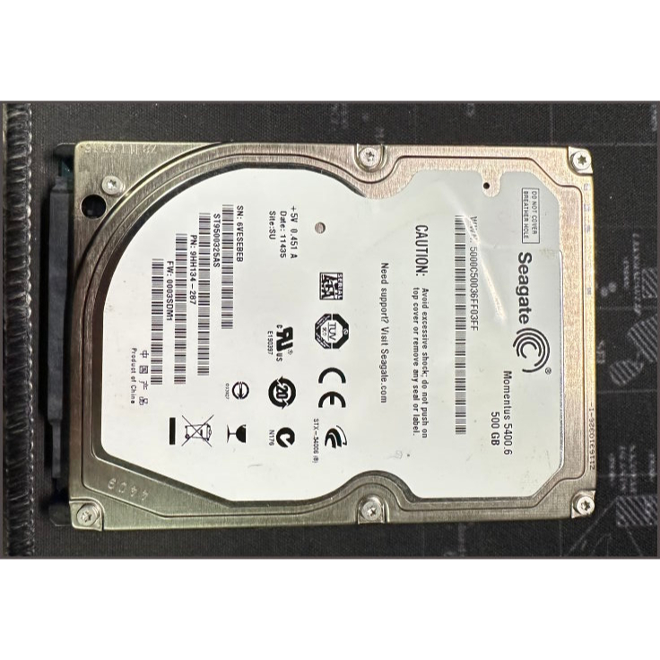 二手 Seagate  2.5吋 SATA 500GB 硬碟