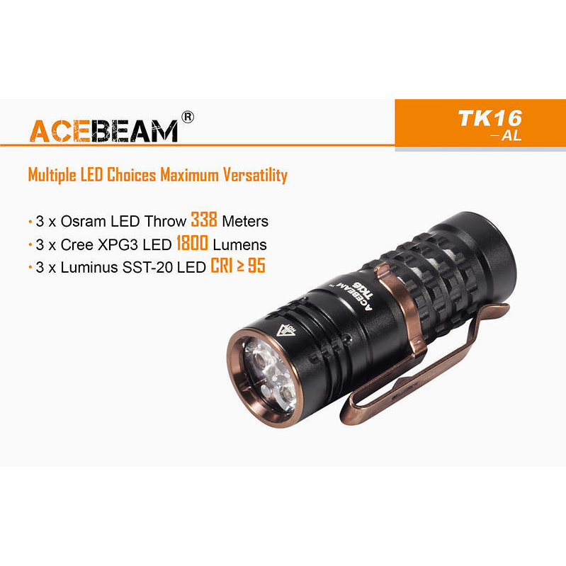 【LED Lifeway】ACEBEAM TK16 AL EDC手電筒 1800流明-CREE-XPG3