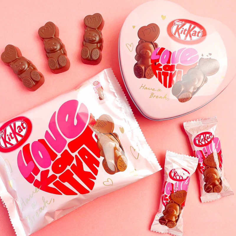 現貨 KitKat 情人節 愛心熊 氣球 告白 巧克力夾心餅乾