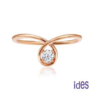 ides愛蒂思鑽石 日系輕珠寶E/VS1八心八箭0.11克拉14K玫瑰金系列鑽石戒指/喜悅