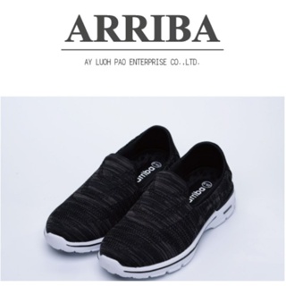 ARRIBA 艾樂跑男鞋 防臭鞋墊 輕量透氣健走懶人鞋 黑色 FA517