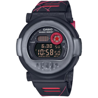 【CASIO 卡西歐】G-SHOCK 數位智慧藍芽雙錶圈設計電子錶-黑紅(G-B001MVA-1金屬/樹脂兩種錶圈)