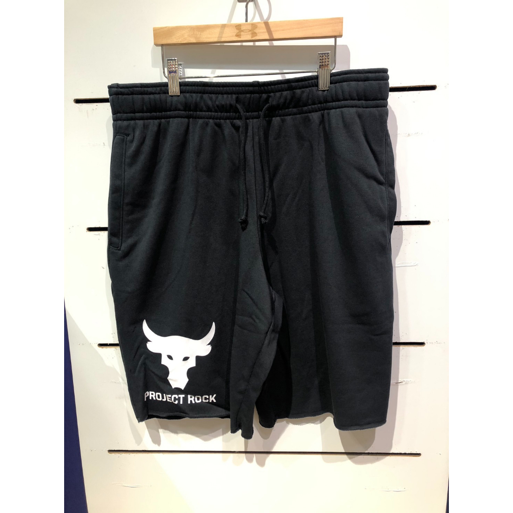 快速出貨【Under Armour】UA 巨石強森 PJT Rock Terry 男款短褲1377429-001黑色