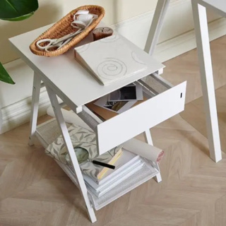IKEA代購 鋼質桌子 TROTTEN 抽屜組/邊桌, 碳黑、白色 工業風桌 邊桌 床邊桌 電話桌
