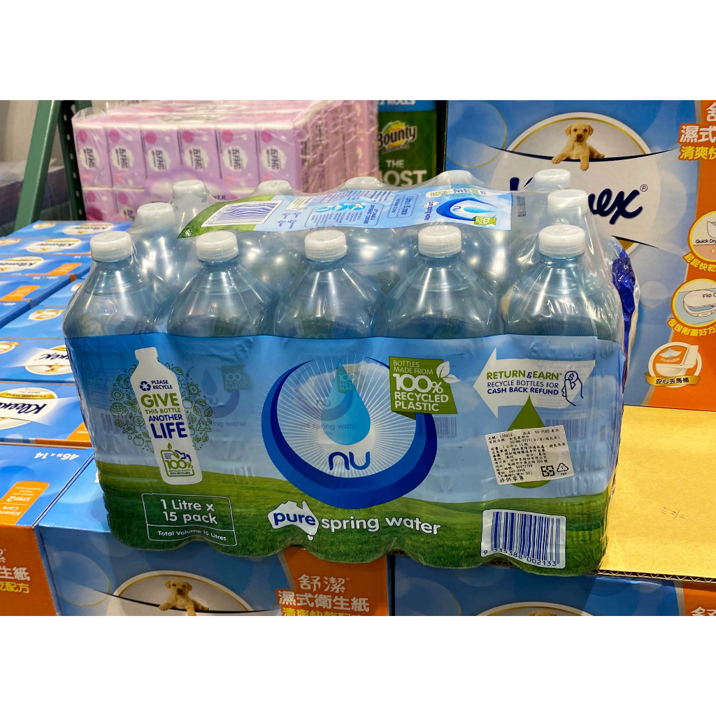 台中市 好市多 24H及時送 (開發票統編) NU-PURE 泉水 礦泉水 瓶裝水 水 1L 15瓶