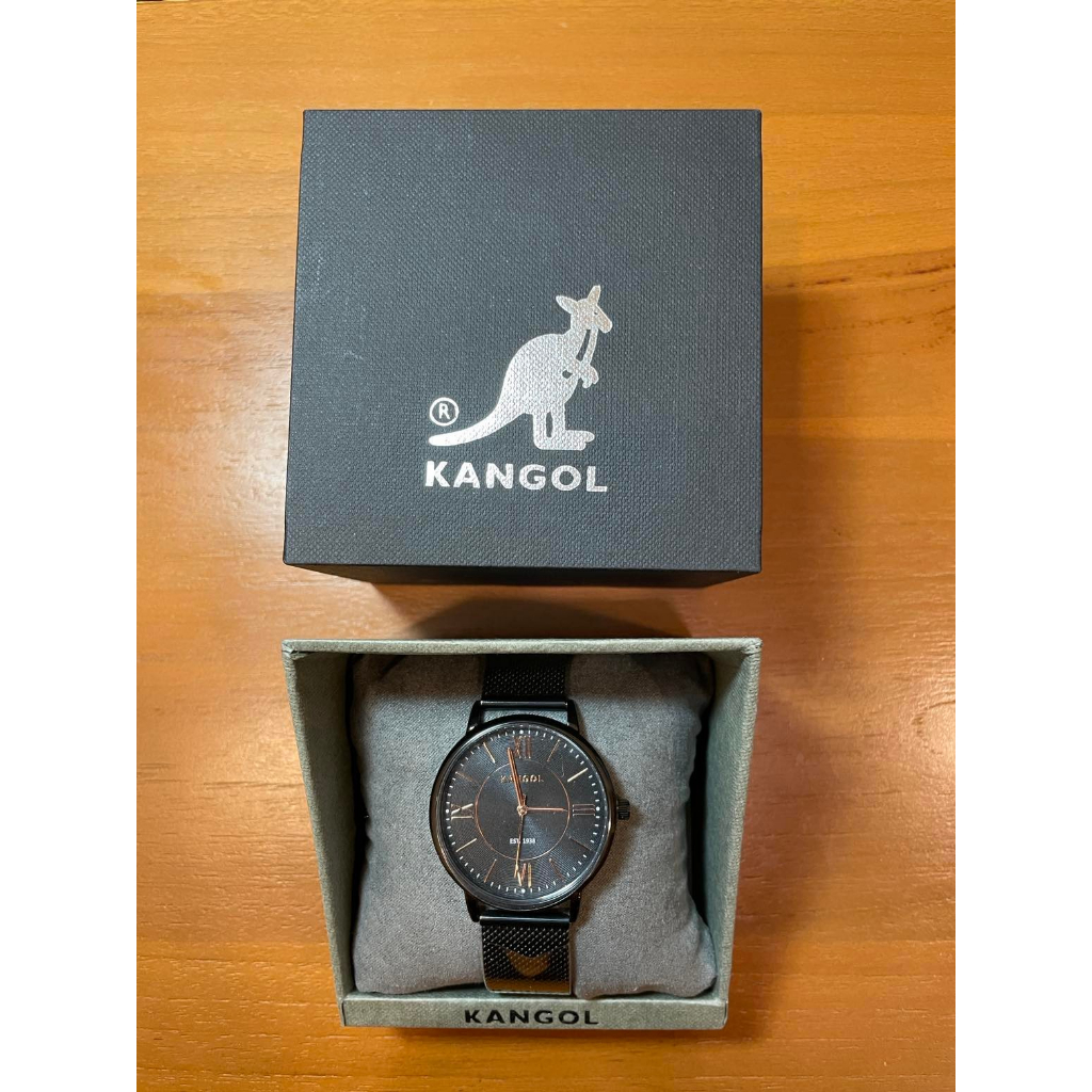 Kangol 袋鼠手錶 錶徑38mm 日本製機芯 金屬錶帶 (顏色黑曜石)