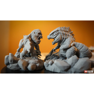 Tazo工坊[NOM] Ｑ版金剛大戰哥吉拉Kong VS Godzilla 3D列印模型NOM