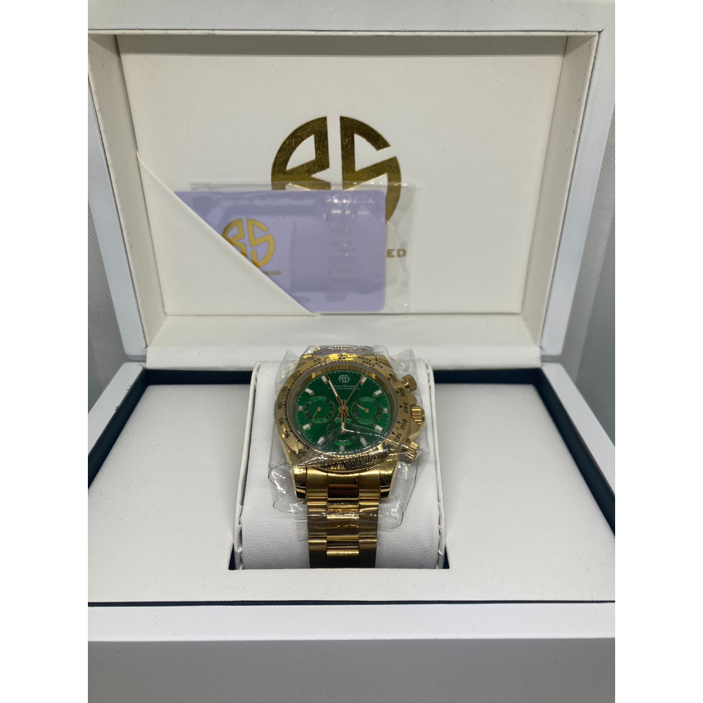 【鑫燚國際精品】德國品牌ROYAL SCHMIED RS綠金迪通拿設計機械錶 鋼錶帶
