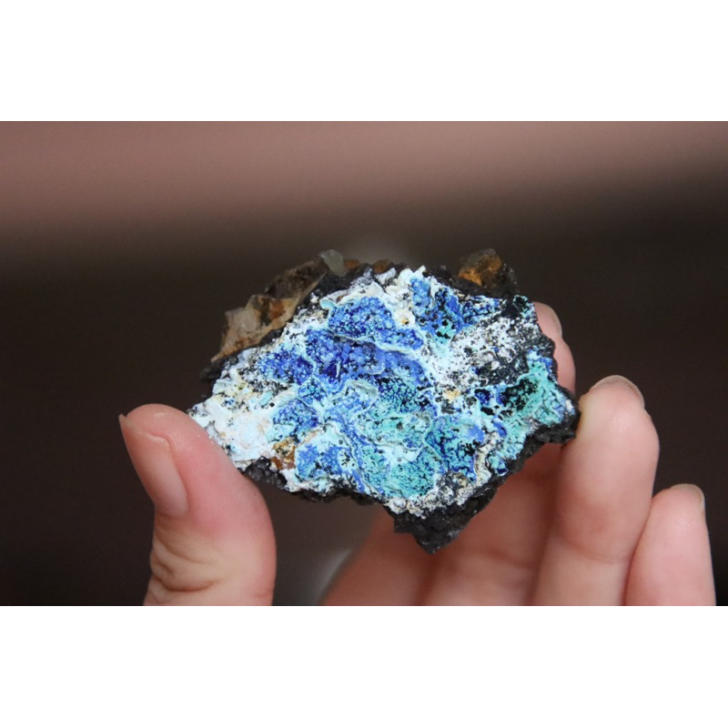 三水鋁共生藍銅（有景）（像一片大海）藍銅礦 原礦