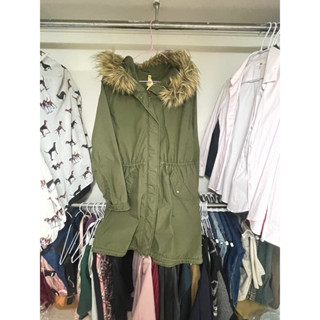 UNIQLO 軍綠色類軍裝個性羽絨外套二件式XL