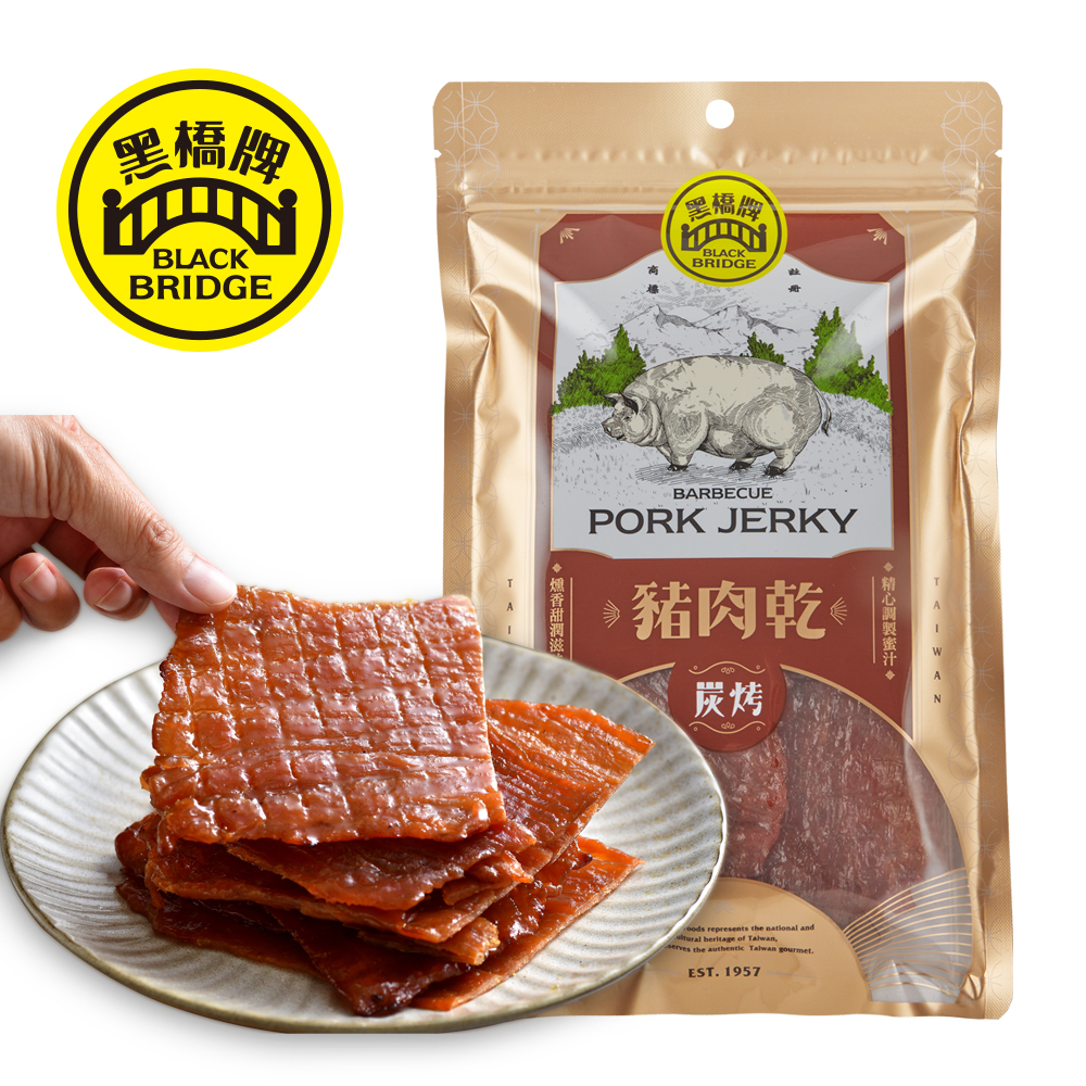 【黑橋牌】蜜汁炭烤肉乾-大包，豬肉乾 肉乾 肉干 零嘴 蜜汁肉乾