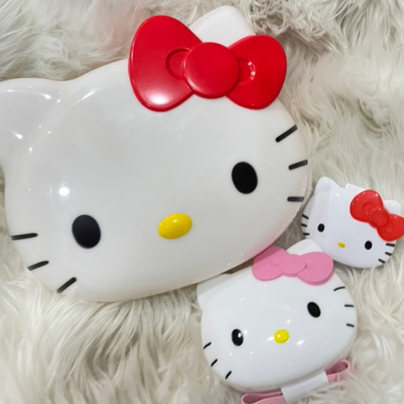 日本進口Hello Kitty大臉Kitty午餐盒蝦便當盒在一個小維他命收納盒