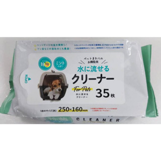 【JPGO】特價-日本進口 寵物專用 周邊清潔濕紙巾 35枚入~薄荷香