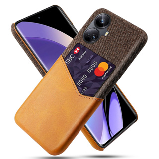 Realme 10 Pro Pro+ 皮革保護殼 皮革混布紋單插卡背蓋撞色手機殼保護套手機套