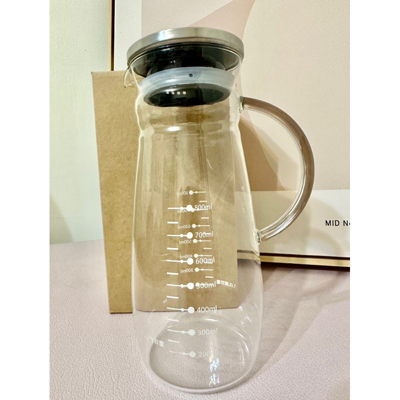 涼水玻璃壺1000ml （耐熱玻璃）壺身台灣製(快速出貨）