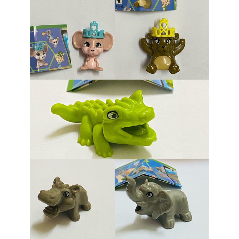 kinder 健達奇趣蛋 男孩版玩具 皇冠動物 老鼠 熊熊 噴水動物 犀牛 大象 鱷魚