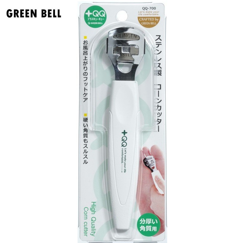 日本綠鐘 GREEN BELL 不銹鋼足腳部息皮刮除刀(附刀片) QQ-700 /刮腳皮【官方旗艦館】