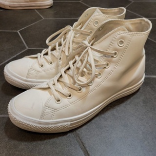 防水 膠鞋 Converse all-star 全白 下雨適合穿搭 日本限定 US:8.5 二手近85成新無鞋盒 超好搭