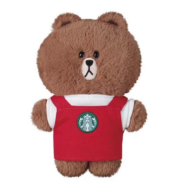 星巴克 STARBUCKS 紅圍裙熊大 娃娃 Line Brown 聖誕節 禮物 限定商品