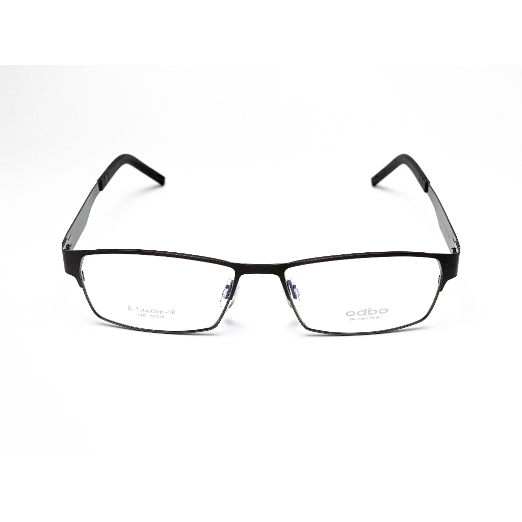 【全新特價】odbo 鈦金屬光學眼鏡鏡框 1187 C2BD 亮槍色 輕量化無螺絲設計