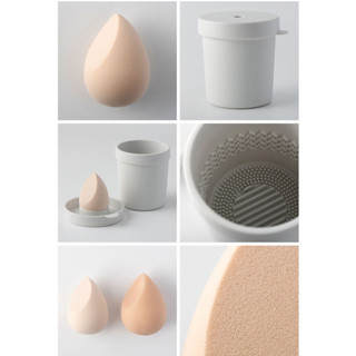 【代購】 無印良品 MUJI 水滴斜切美妝蛋 附清潔收納盒 美妝蛋 粉撲 聚氨酯 化妝 海綿