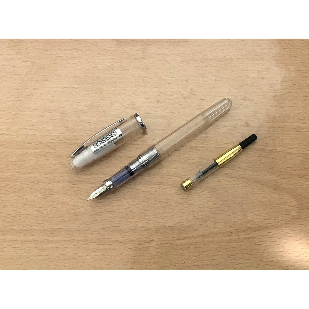 二手鋼筆 PLATINUM 白金牌平衡鋼筆 PGB-3000A 透明 細字