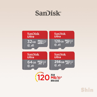 現貨24h💕【SanDisk】120MB/s Ultra microSD記憶卡 UHS-I 紅灰卡 A1容量記憶卡 小卡
