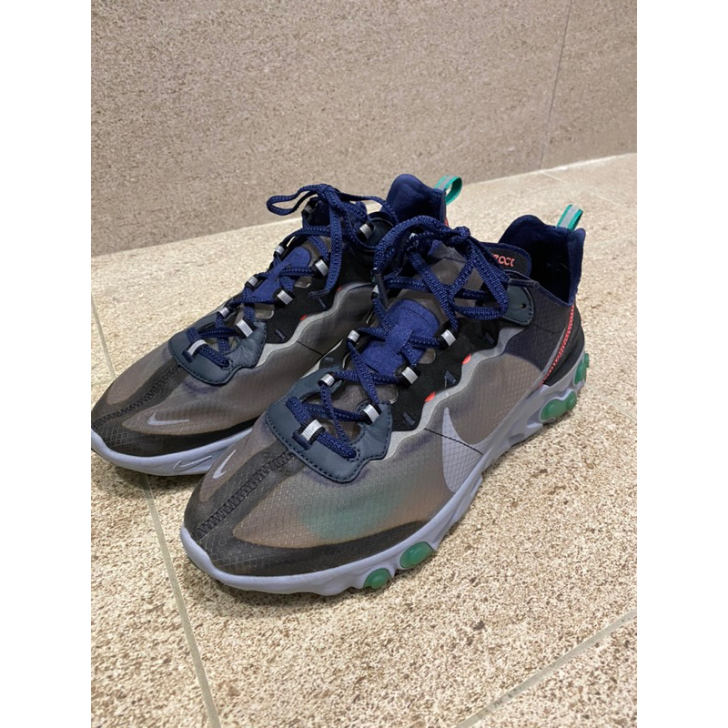 Nike element 87 react US10 90% new 黑灰綠