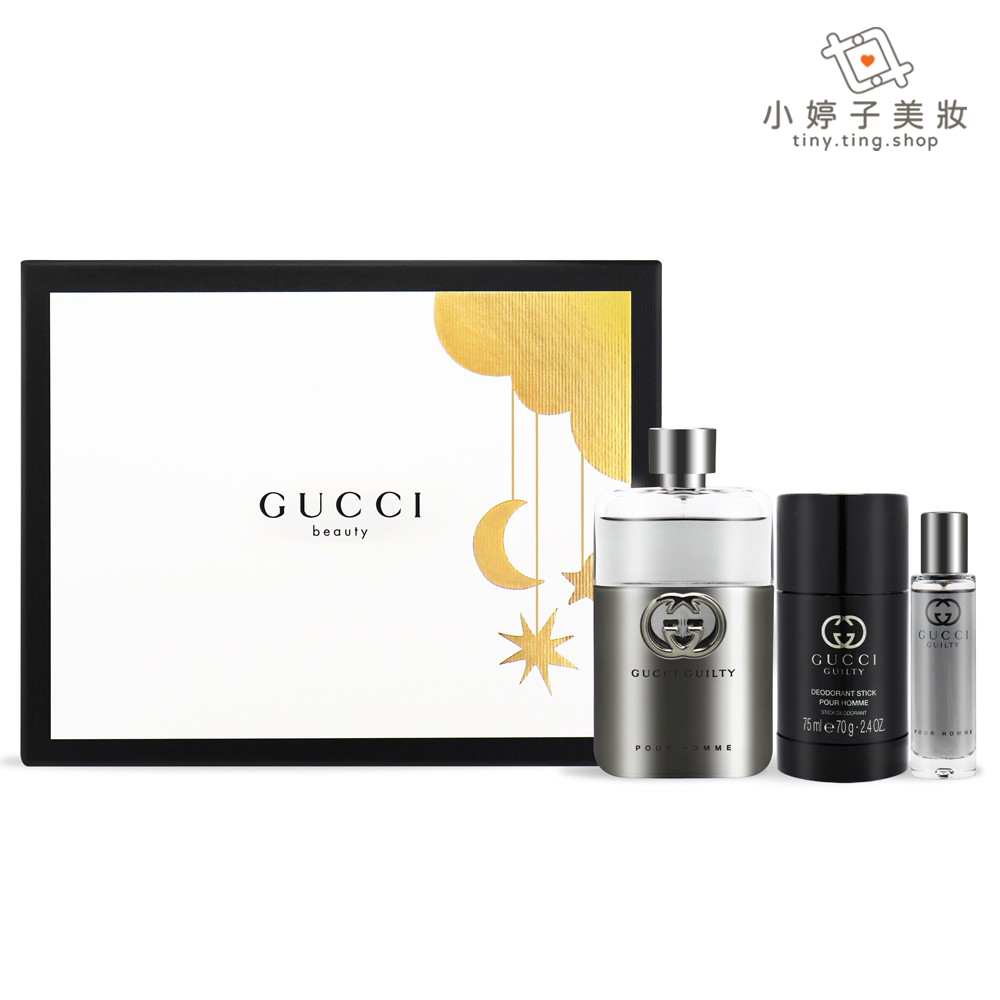 GUCCI Guilty Pour Homme 罪愛男性香氛組 (淡香水+體香膏) 小婷子美妝 盒損 贈紙袋