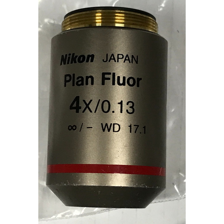 Nikon Plan UW 4X/0.13 WD17.1 4倍 螢光顯微鏡 專用鏡頭 MRH00045