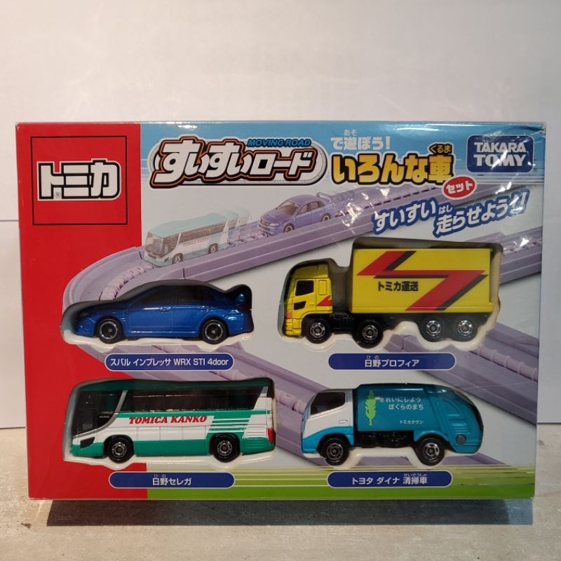 tomica 多美 set 絕版盒組 貨櫃車 巴士 垃圾車 wrx sti