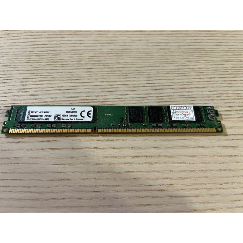 二手 Kingston 金士頓 DDR3 1600 8G 桌上型記憶體 無盒裝 原廠終身保