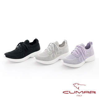 【CUMAR】鑽飾飛織布彈力輕量化休閒鞋