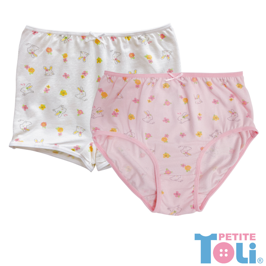 (3件)TOLI日本製女童-甲殼素內褲(粉/米白)【No.66113/4A】