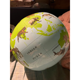 🇹🇼臺灣製外銷🇮🇹義大利動物黏貼充氣地球儀（可當海灘球）
