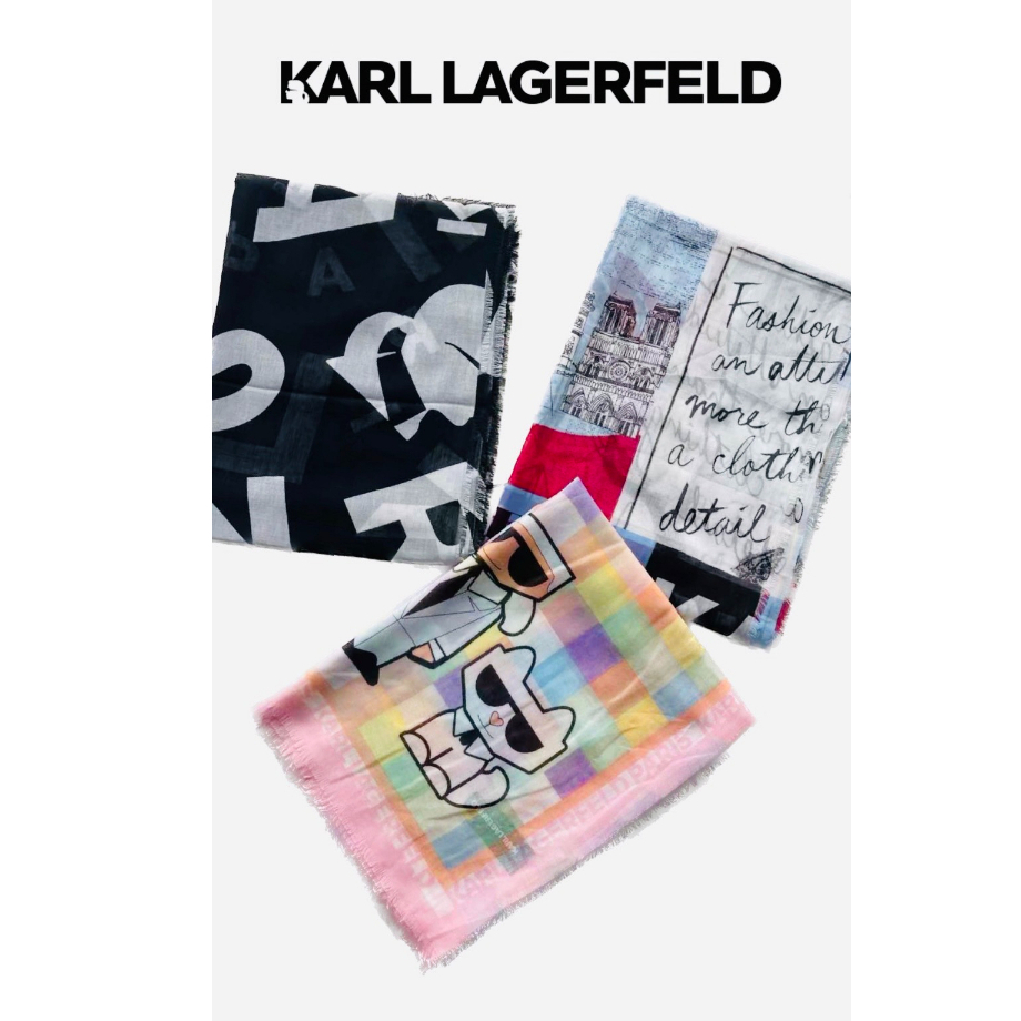 蝦皮店到店免運  在台現貨 Karl lagerfeld 卡爾老佛爺22春夏多款 圍巾