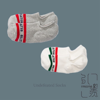 UNDEFEATED 船型襪 隱形襪 串標 字型 LOGO 灰紅 白綠紅線【Insane-21】