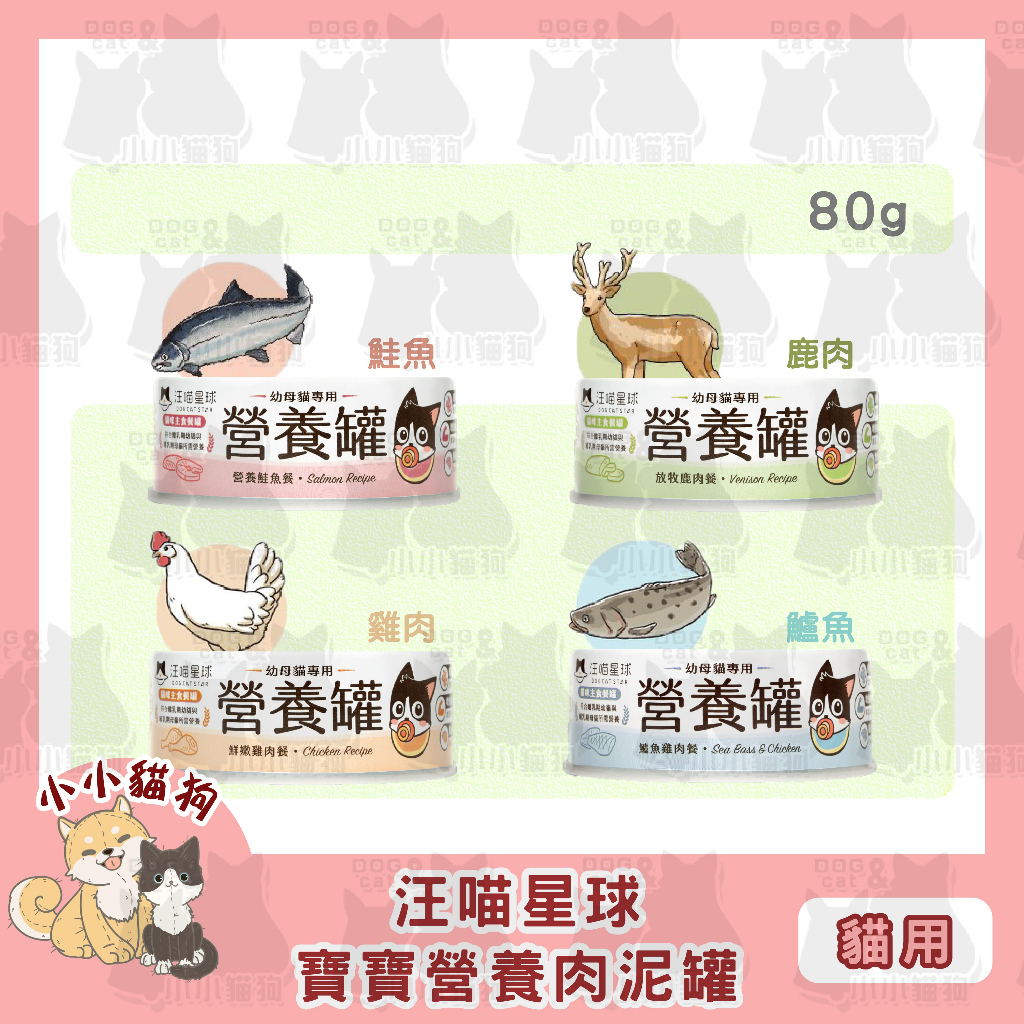 小小貓狗✻DOG CAT STAR汪喵星球 幼母貓98%營養無膠主食罐 幼貓離乳 術用養護 食慾不振 80g/罐-貓罐頭