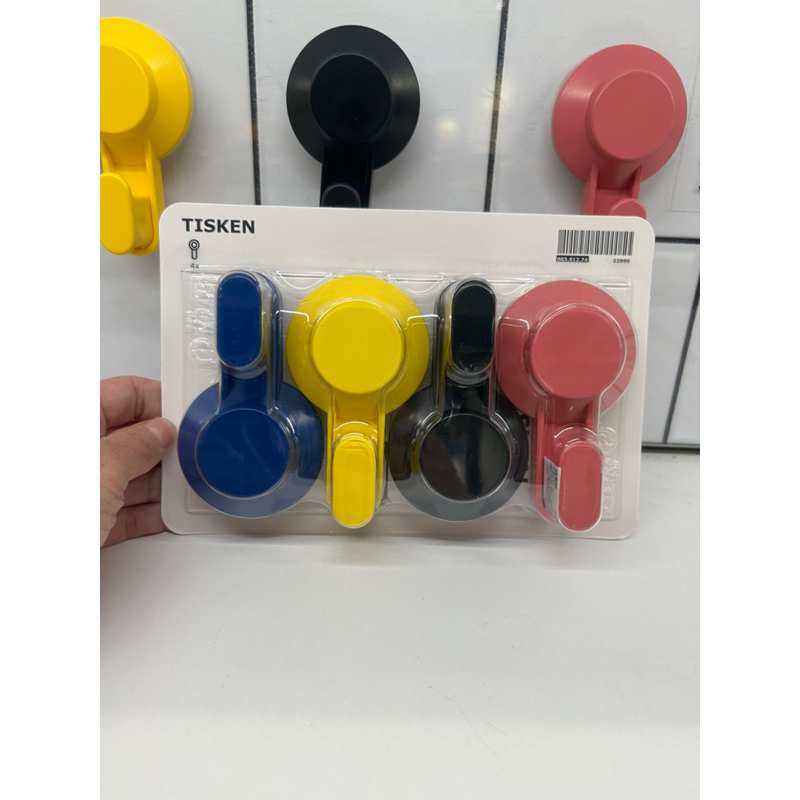 超級IKEA代購-四入顏色吸盤掛勾/掛鉤/吸盤掛勾/磁磚掛鉤