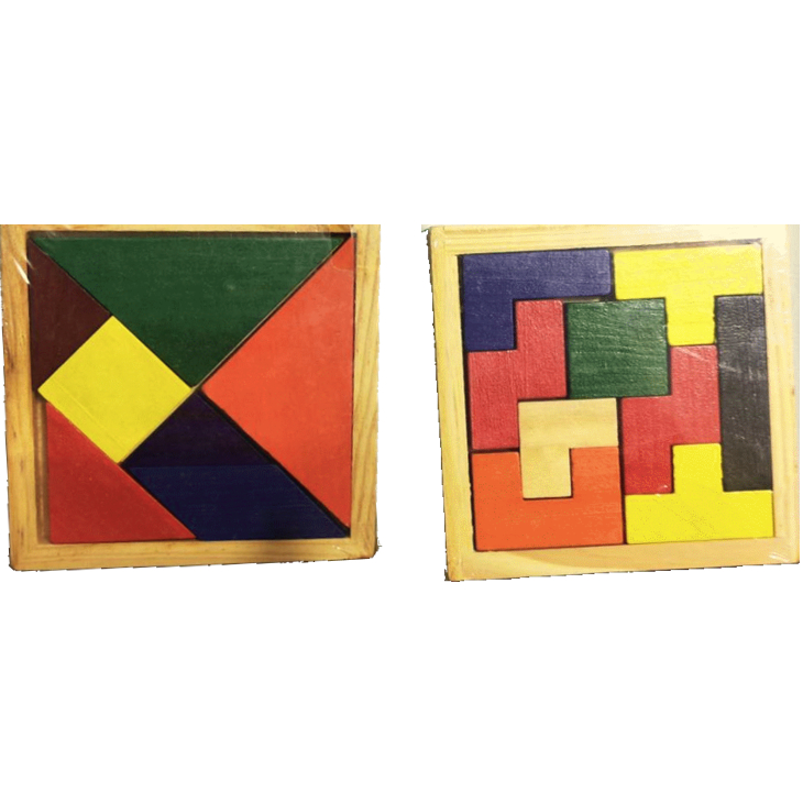 (現貨)木製七巧板 彩色七巧板 益智玩具 木質拼圖拼板 拼圖玩具