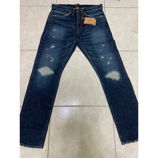 全新正品 WTAPS 17 BLUES V SKINNY DENIM TRASH 水洗 加工 破壞牛王 L