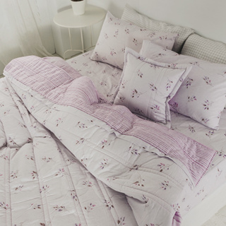 絲薇諾 安妮紫 100%精梳棉床包枕套組/床包被套組(多規格任選) 台灣製