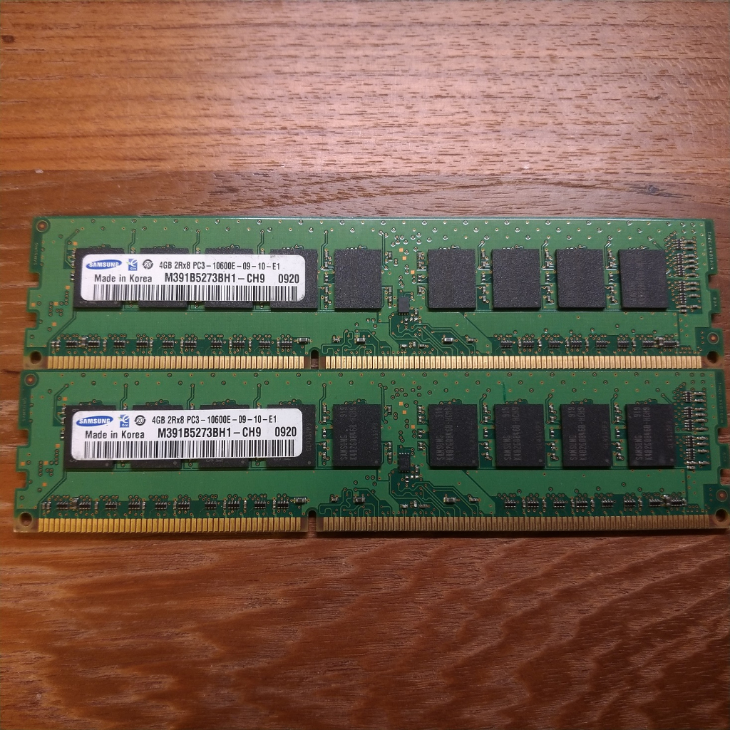 SAMSUNG 三星 DDR3 8GB RAM(4GB*2) 雙面顆粒記憶體 DDR3 雙面 H55 1156主板救星
