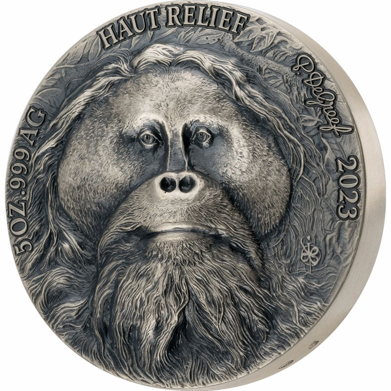 預購(價格17800) - 2023象牙海岸-亞洲大五系列-紅毛猩猩-5盎司銀幣